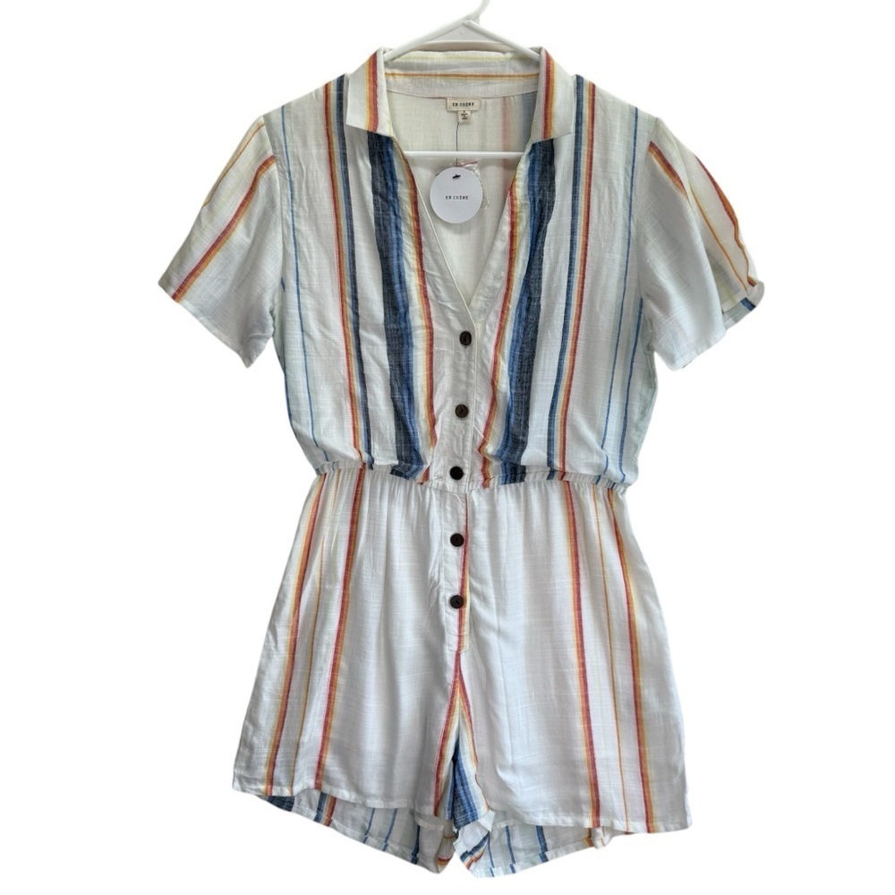 En Crème Striped Shorts Jumper. Size S